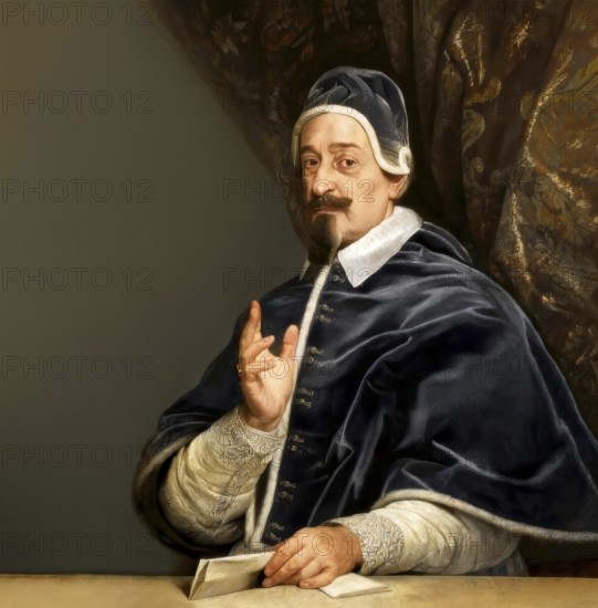 Pope Alexander VII, Alessandro VII, Alexandre VII, Alejandro VII, born Fabio Chigi, 1599 – 1667, ruler of the Papal States from 1655 until his death in 1667, digitally edited after a painting by Giovanni Battista Gaulli