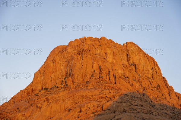 Close-up of rocky peak of Spitzkoppe in warm sunset light, Spitzkoppe, Namibia
