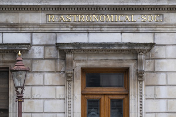 Entrance to the Royal Astronomical Society of London, Burlington House, Piccadilly, London, England, Great Britain