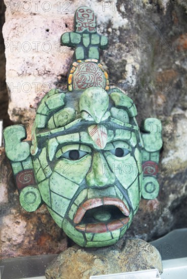 Mayan death mask, Casa del Jade, Old Town, Antigua, Sacatepéquez Department, Guatemala