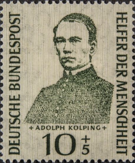 Adolph Kolping, (1813-1865) a German Roman Catholic priest and social reformer, Portrait on a German post stamp