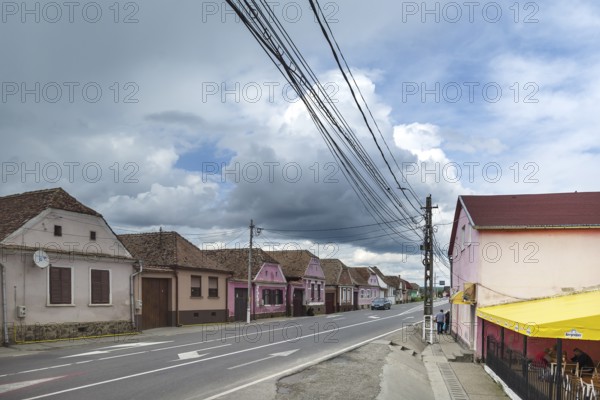 Village road on the Southern Carpathian Arch, Transylvania, Romania