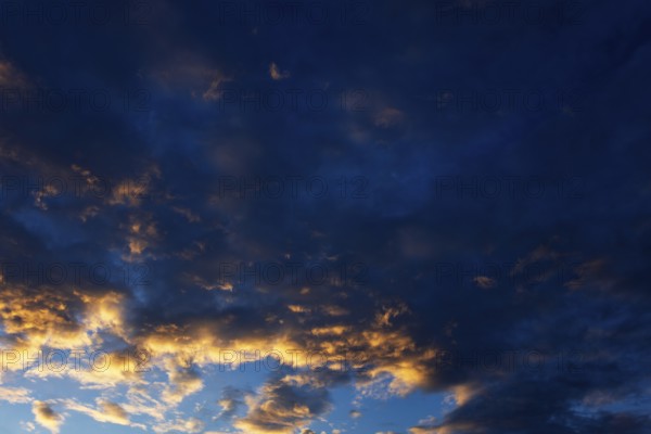 Sunrise with red clouds, Upper Austria