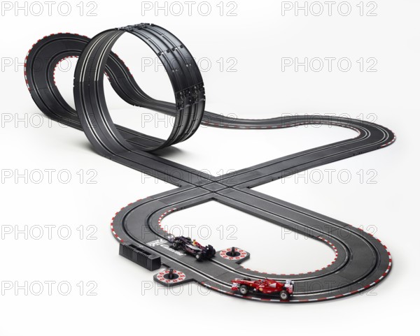 Carrera racecourse in front of a white background, studio shot against a white background