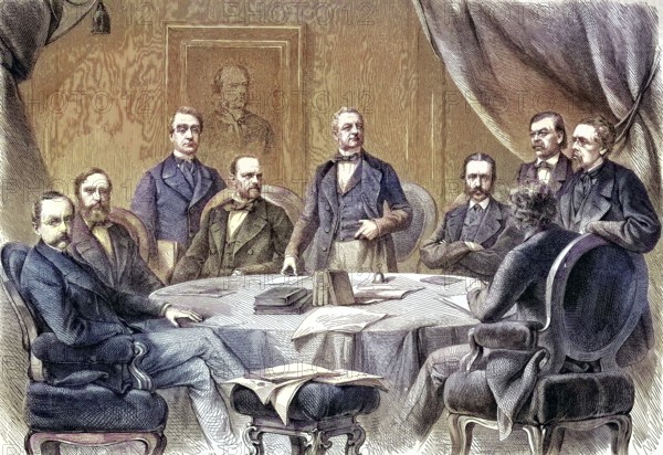 Cisleithania, Cisleithanian Ministry of Austria, Politics, Minister/Cisleithania, Cisleithanian Ministry of Austria, politics, minister, historical, digitally restored reproduction of an original original from the 19th century, exact original date unknown, subsequently colored