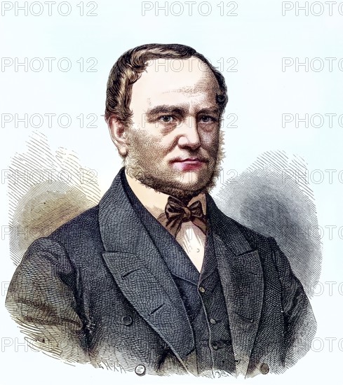 Victor von Bruns, 1812 - 1883, a German surgeon, doctor and medicine/ Victor von Bruns, a German surgeon, Doctor and medical, historical, digitally restored reproduction of an original model from the 19th century, exact original date unknown, subsequently colored