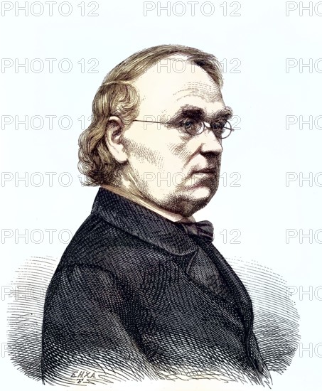 Eduard Friedrich Mörike, 1804 - 1875, German Romantic poet and author of novellas and novels, Germany/Eduard Friedrich Mörike, German Romantic poet and writer of novellas and novels, Germany, historical, digitally restored reproduction of an original original from the 19th century, exact original date unknown, subsequently colored