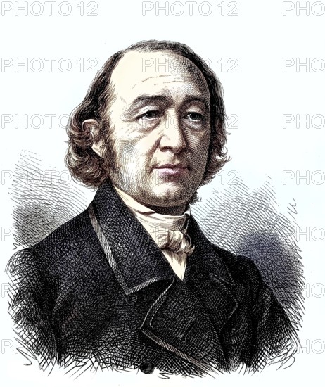 Julius Sturm, 1816 - 1896, German poet, Germany/ Julius Sturm, German poet, Germany, historical, digitally restored reproduction of an original model from the 19th century, exact original date unknown, subsequently colored