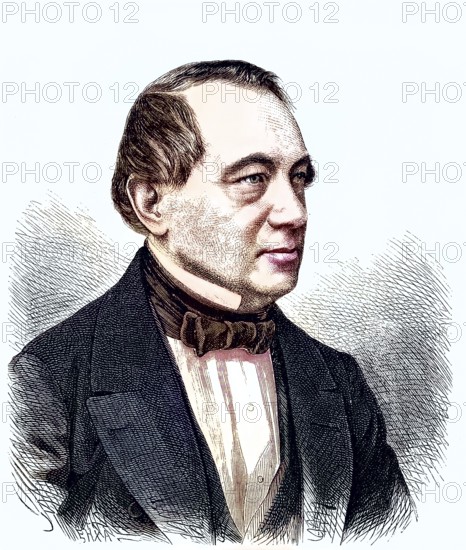 Gustav vom See, Gustav von Struensee, 1803 - 1875, a German writer, Germany/ Gustav vom See, a German writer, Germany, historical, digitally restored reproduction of an original model from the 19th century, exact original date unknown, subsequently colored