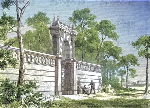 The Turkish Cemetery in Berlin, Germany, The Turkish Cemetery Berlin is the oldest Islamic burial ground in Germany. It was built in 1866/The Turkish Cemetery in Berlin, The Turkish Cemetery Berlin is the oldest Islamic burial place in Germany. It was built in 1866, historical, digitally restored reproduction of an original model from the 19th century, exact original date not known, subsequently colored