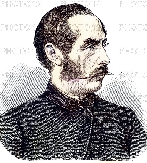 Gustav Ignaz von Chorinsky, 1806 - 1873, Moravian nobleman, k.. official and district chief of Salzburg and governor of Lower Austria and Carniola/Gustav Ignaz von Chorinsky, a Moravian nobleman, k.Official and District Governor of Lower Austria and Carniola, historically, digitally restored reproduction of an original original from the 19th century, exact original date unknown, colored later