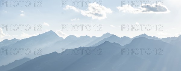 Mountain skyline, Cima Presanella and Adamello-Persanell Alps, Trentino, Italy