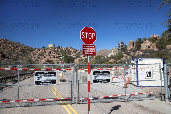 Superior, Arizona - The entrance to Resolution Copper's proposed underground copper mine. Members of the San Carlos Apache tribe oppose the mine, saying it would destroy Oak Flat, land that has been sacred to them for thousands of years