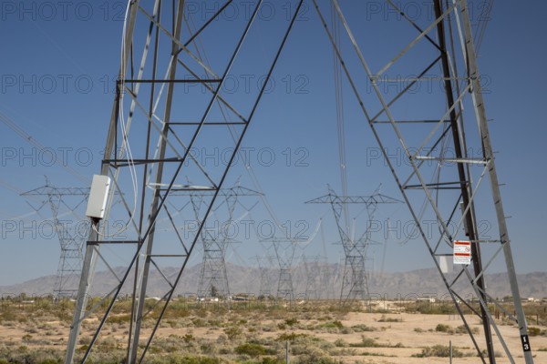 Tonopah, Arizona - Electrical transmission wires from the Palo Verde Nuclear Power Plant