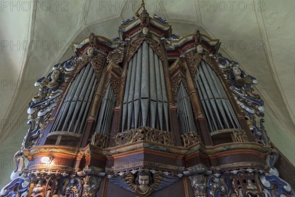 Baroque organ in the abandoned Tobsdorf church, Tobsdorf, Transylvania, Bulgaria