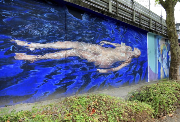 Graffiti applied as part of the MEMUR Urban Art Festival in Oldenburg, Lower Saxony, Germany (permanent artwork in public space)