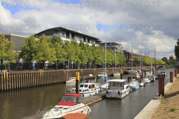 Old city harbor in Oldenburg, Lower Saxony, Germany