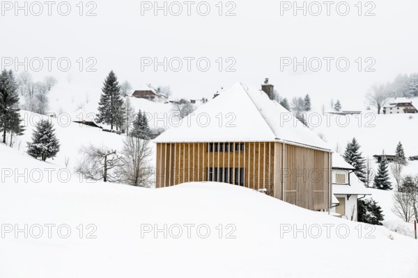 Modern wooden house, Hofsgrund, Oberried, Southern Black Forest, Black Forest, Baden-Württemberg, Germany