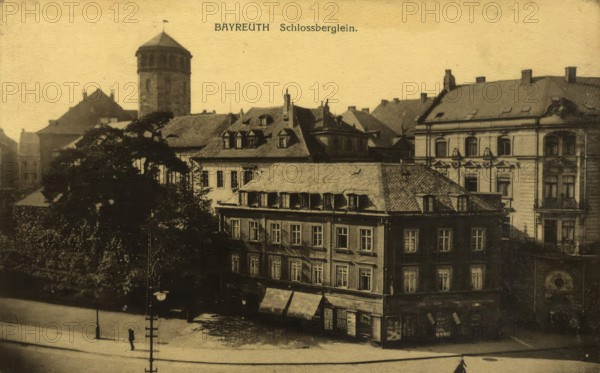 Historical postcard around 1899, Bayreuth, Schlossberglein, Upper Franconia, Bavaria, Germany, digital reproduction of a historical postcard, public domain, from that time, exact date unknown