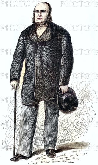 Mayer Carl Freiherr von Rothschild, 1820 - 1866, was a German Jewish banker and politician, Mayer Karl Freiherr von Rothschild/Mayer Carl Freiherr von Rothschild, Mayer Karl Freiherr von Rothschild, historical, digitally restored reproduction of an original model from the 19th century, exact original date not known, subsequently colored