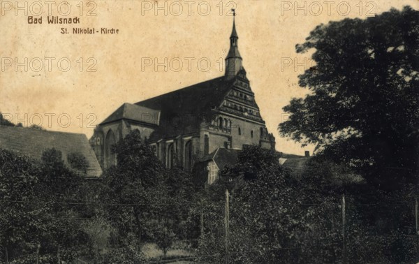Historical postcard around 1910, Bad Wilsnack, country town and a historic pilgrimage site in the district of Prignitz in northwestern Brandenburg, Germany, digital reproduction of a historic postcard, public domain, from that time, exact date unknown