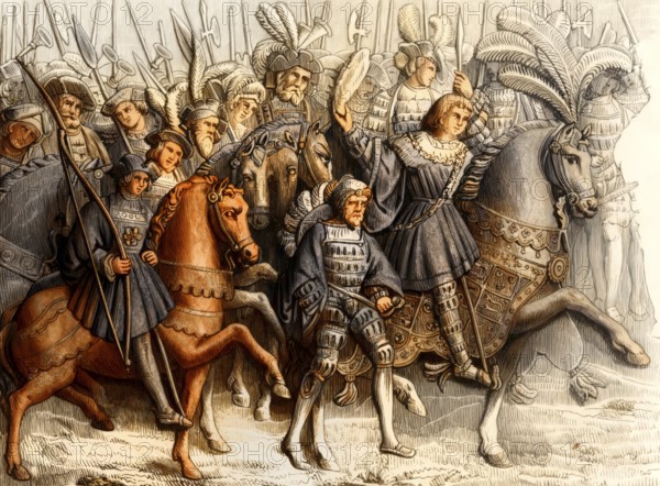 The Field of the Cloth of Gold, summit meeting between King Henry VIII of England and King Francis I of France, 1520