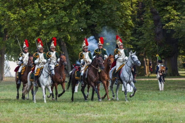 Slavkov u Brna, Czech Republic, Eastern Europe. During a historic re enactment of the Battle of Austerlitz on the grounds where the real battle took place then the Austro Hungarian Empire today part of Czech Republic