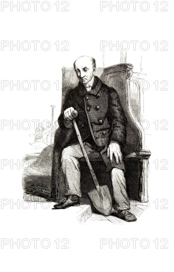 Types from Holland around 1841, doodgraver means gravedigger in German, Netherlands, authentic, digitally restored reproduction from a 19th century model, exact date of depiction unknown, historical