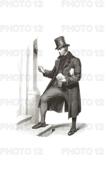 Types from Holland around 1841, letter order, means postman or letter deliverer in German, Netherlands, authentic, digitally restored reproduction from a 19th century original, exact date of presentation unknown, historical