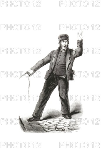 Types from Holland around 1841, De Schippersknecht, Schiffsknecht or Sailor, Netherlands, authentic, digitally restored reproduction from a 19th century original, exact date of depiction unknown, historical