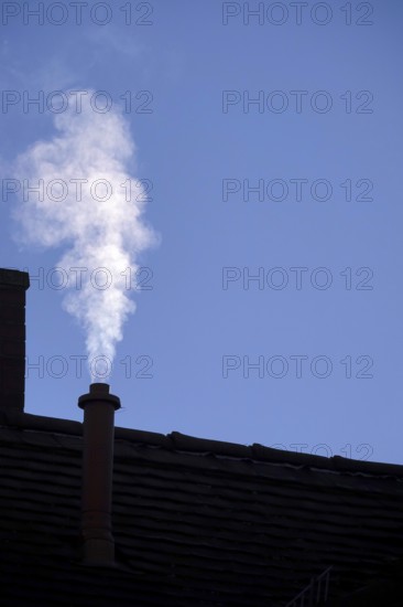 Waste gases from a heating system in winter, Germany