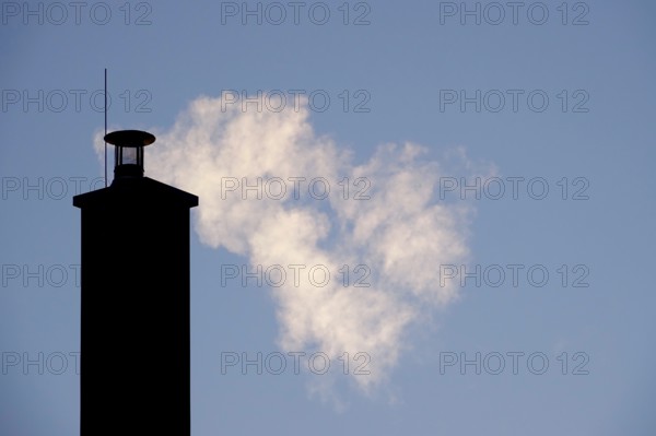 Waste gases from a heating system in winter, Germany