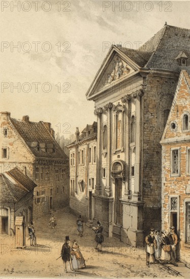 Les Sepulcrines, the former monastery of the regular canons of the Holy Sepulchre, Sepulchrines, 1860, Maastricht, Mastricht, Holland, authentic, digitally restored reproduction from a 19th century model, exact date of presentation unknown, historical