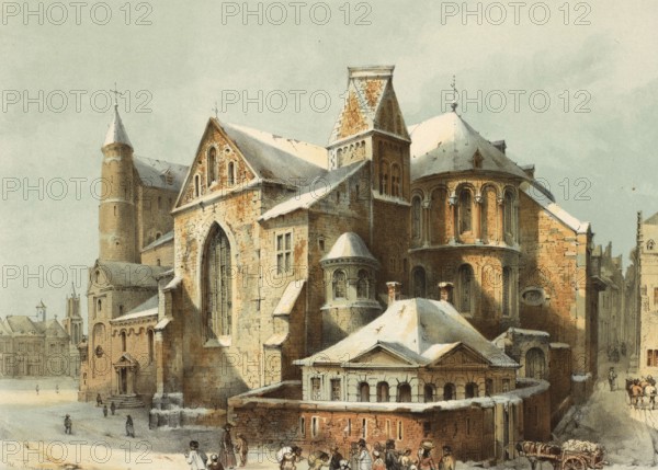Notre Dame in Maastricht, Mastricht, Basilica of Our Lady, Basiliek van Onze-Lieve-Vrouw-Tenhemelopneming, 1860, Holland, authentic, digitally restored reproduction from a 19th century model, exact date of presentation unknown, historical