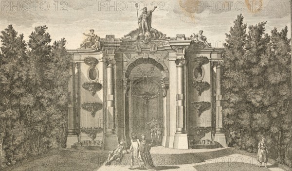 Grotto in the Royal Garden of Sanssoucy, Sanssouci in Potsdam, around 1850, Germany, authentic, digitally restored reproduction from a 19th century model, exact date of depiction unknown, historical