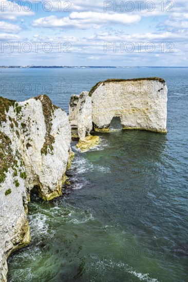White Cliffs of Old Harry Rocks Jurassic Coast, Handfast Point, Dorset, UK
