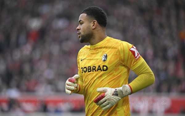 Goalkeeper Noah Atubolu SC Freiburg SCF (01) Soccer Bundesliga, MHPArena, MHP Arena Stuttgart, Baden-Württemberg, Germany