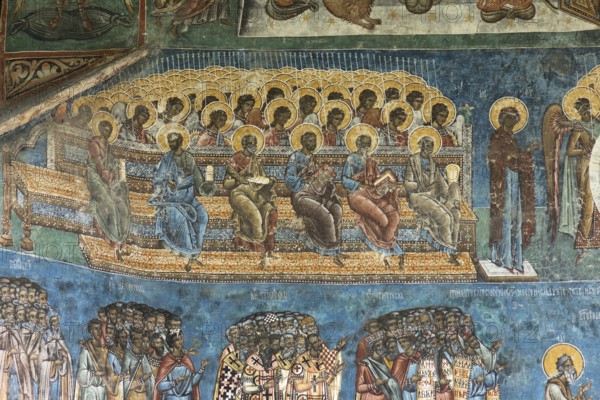 Detail of the Last Judgment wall frescoes at the Vorone? monastery church, 1547, Vorone?, Romania