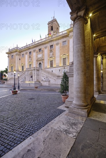 Senatorial Palace (Palazzo Senatorio), Piazza del Campidoglio on the Capitoline Hill, Capitoline Square, Rome, Lazio, Italy