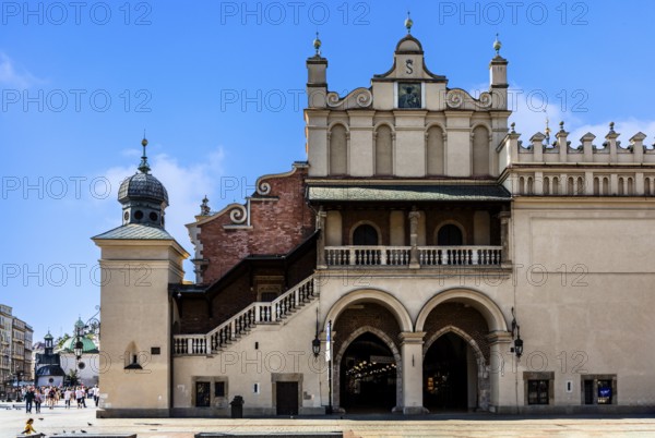 Rynek with Cloth Hall, from 13th century, Main Market Square, city landmark, Krakow, Poland