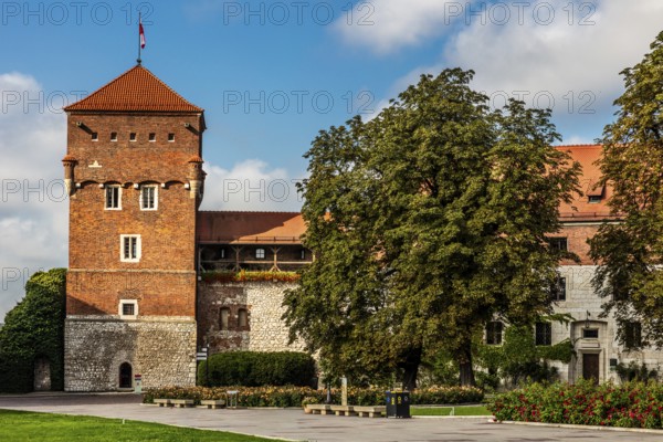 View of the courtyard, Wawel Castle, Wawel Castle, former center of Polish monarchy, founded around 1000, UNESCO World Heritage Site, Krakow, Poland