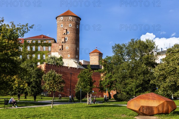 Sandomierz Tower, Wawel Castle, Wawel Castle, former center of Polish monarchy, founded around 1000, UNESCO World Heritage Site, Krakow, Poland