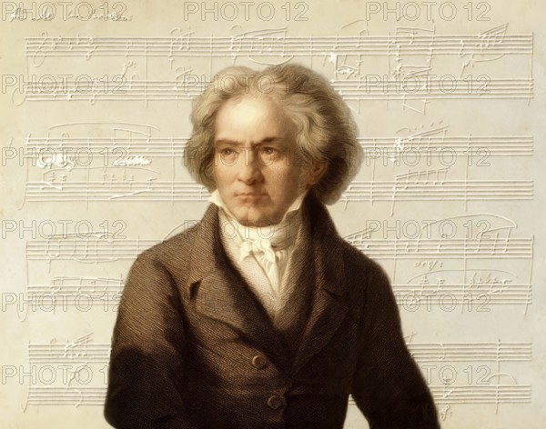 Handwritten Piano Sonata No. 12 in A? major, Op. 26, Ludwig van Beethoven, 1770 -1827, German composer, digitally edited