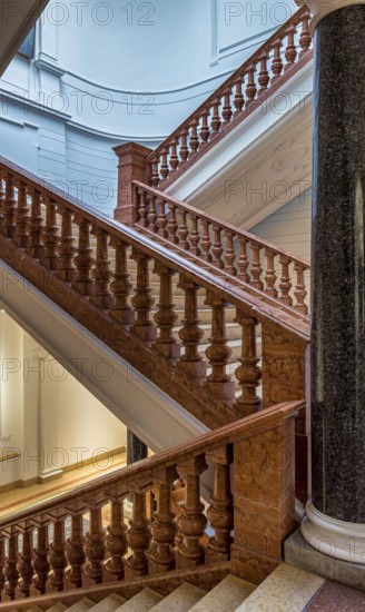 Restored staircase, interior design in the Museum of Communication on Leipziger Straße in Berlin Mitte, Classicism, Berlin, Germany