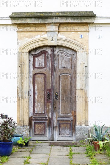 Old door at Helfenberg Castle, Dresden, Saxony, Germany