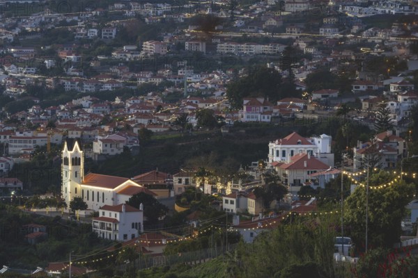 Dusk, São Gonçalo Paróquia Church, Funchal, Madeira, Portugal