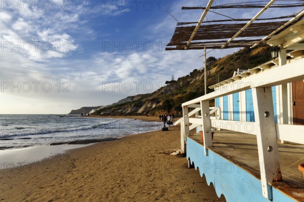 Beach house, Lido Scala dei Turchi, Realmonte, Agrigento, Sicily, South Coast, Mediterranean Sea, Italy