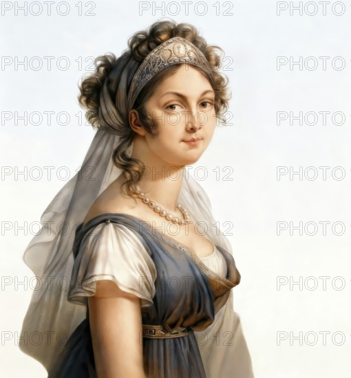 Louise of Mecklenburg-Strelitz, Luise Herzogin zu Mecklenburg - Strelitz, Luise Auguste Wilhelmine Amalie Herzogin zu Mecklenburg, Königin Luise, 1776 – 1810, Queen of Prussia as the wife of King Frederick William III, digitally edited after a painting by Élisabeth Louise Vigée Le Brun