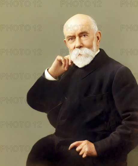 A portrait of Thomas Burberry, 1835 – 1926, an English fashion designer and the founder of the Burberry fashion house