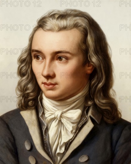 Portrait of Georg Philipp Friedrich Freiherr von Hardenberg, pseudonym and pen name Novalis, 1772 - 1801, German poet of Early German Romanticism, digitally edited